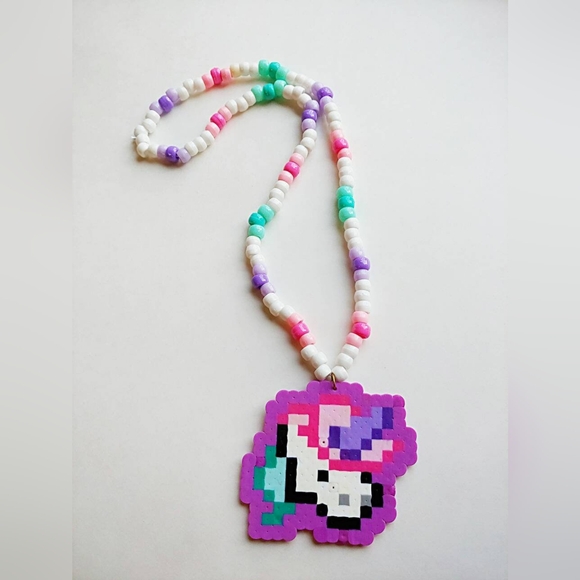 Unicorn Perler Kandi Necklace - Picture 1 of 3